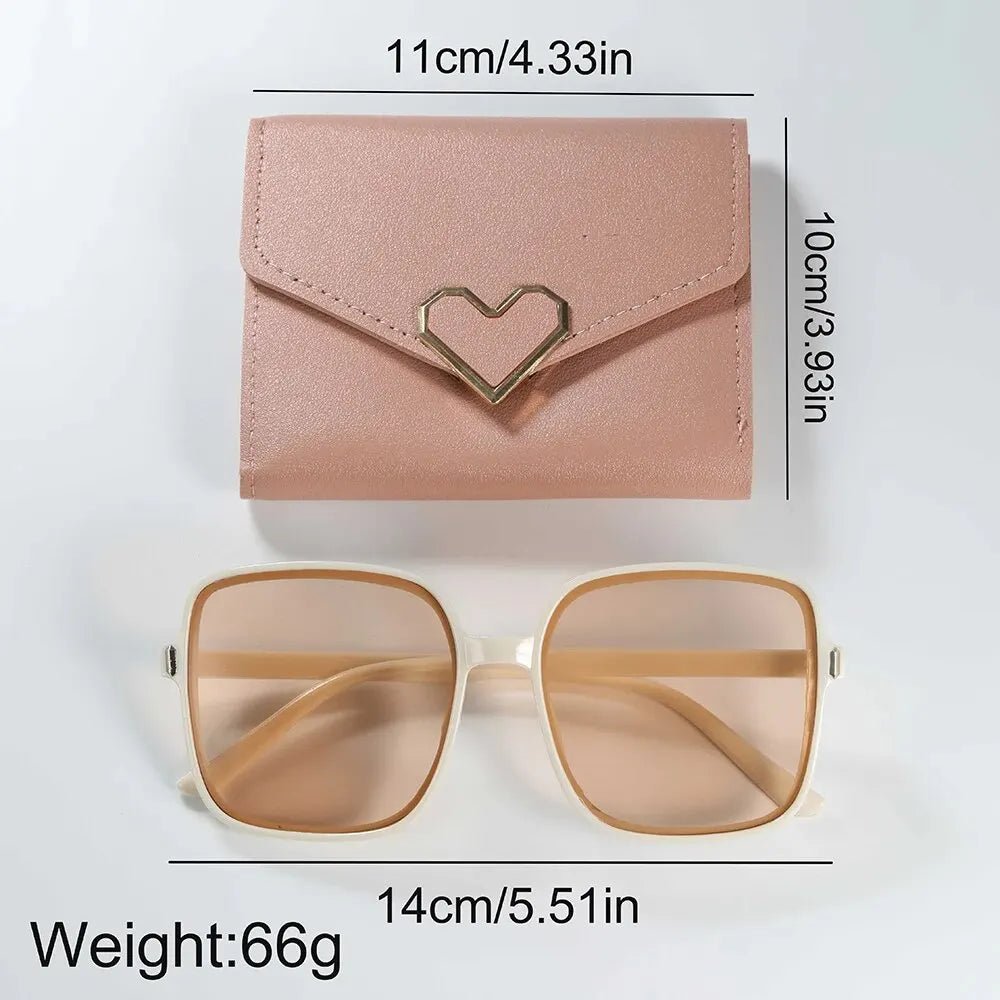 3PCS Women’s Casual Leather Watch Set: Quartz Wristwatches, Heart Bow Wallet, Sunglasses - The Girly Things