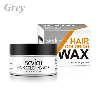 Temporary Hair Color Wax Men Diy Mud One-Time Molding Paste Dye Cream Hair Gel for Hair Coloring Styling Silver Grey 120G