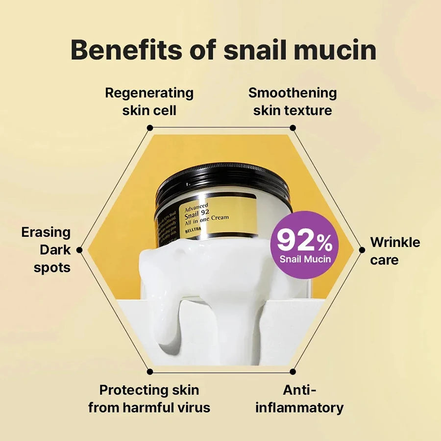 Advanced Snail Mucin 92% Snail Anti-Aging Repair Cream Skin Barrier Improvement Nourishing Cream Korean Skin Care Facial Cream