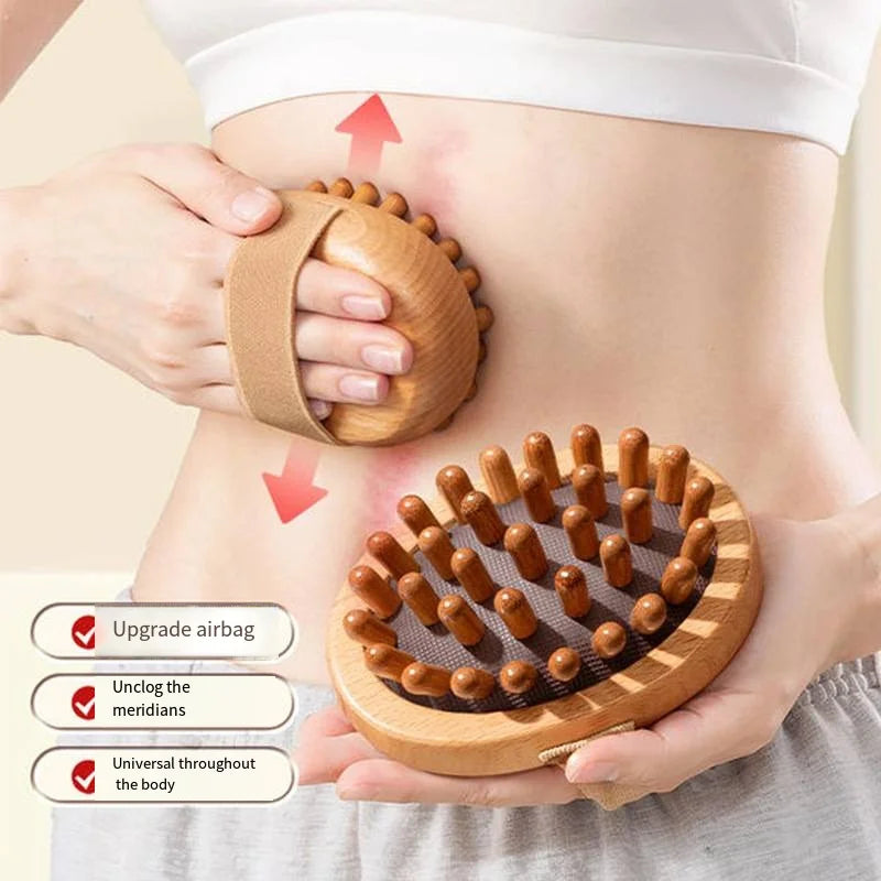 Wooden Body anti Cellulite Brush 