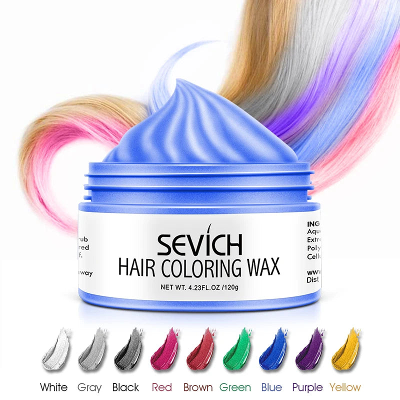 Temporary Hair Color Wax Men Diy Mud One-Time Molding Paste Dye Cream Hair Gel for Hair Coloring Styling Silver Grey 120G