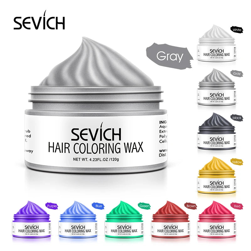 Temporary Hair Color Wax Men Diy Mud One-Time Molding Paste Dye Cream Hair Gel for Hair Coloring Styling Silver Grey 120G