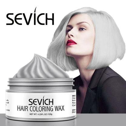 Temporary Hair Color Wax Men Diy Mud One-Time Molding Paste Dye Cream Hair Gel for Hair Coloring Styling Silver Grey 120G