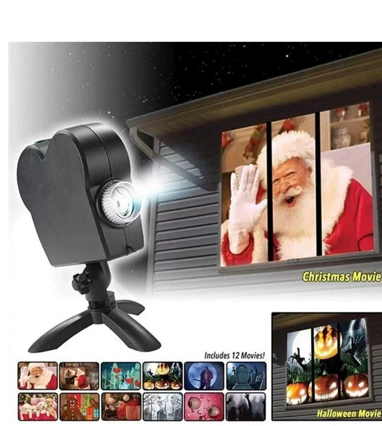 Halloween & Christmas Window Projection Lamp – Small Plug-In Ambience Light