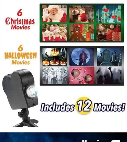 Halloween & Christmas Window Projection Lamp – Small Plug-In Ambience Light