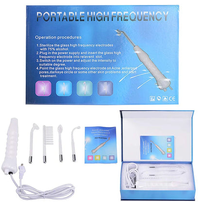 Professional Auto 4 in 1 Electric Therapy Hair Treatment Face Care High Frequency Wand Skin Rejuvenation Machine