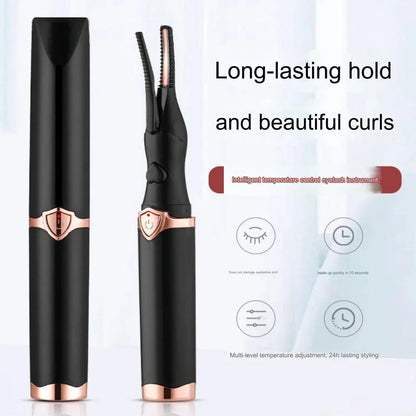 USB Rechargeable Electric Heated Eyelash Curler - Long-Lasting Curl, Quick Heating, Portable & Safe Lash Curler for Effortless Lash Styling, Heat Adjustable Eyelash Curler for Natural Looking Curls, Ideal for All Lash Types