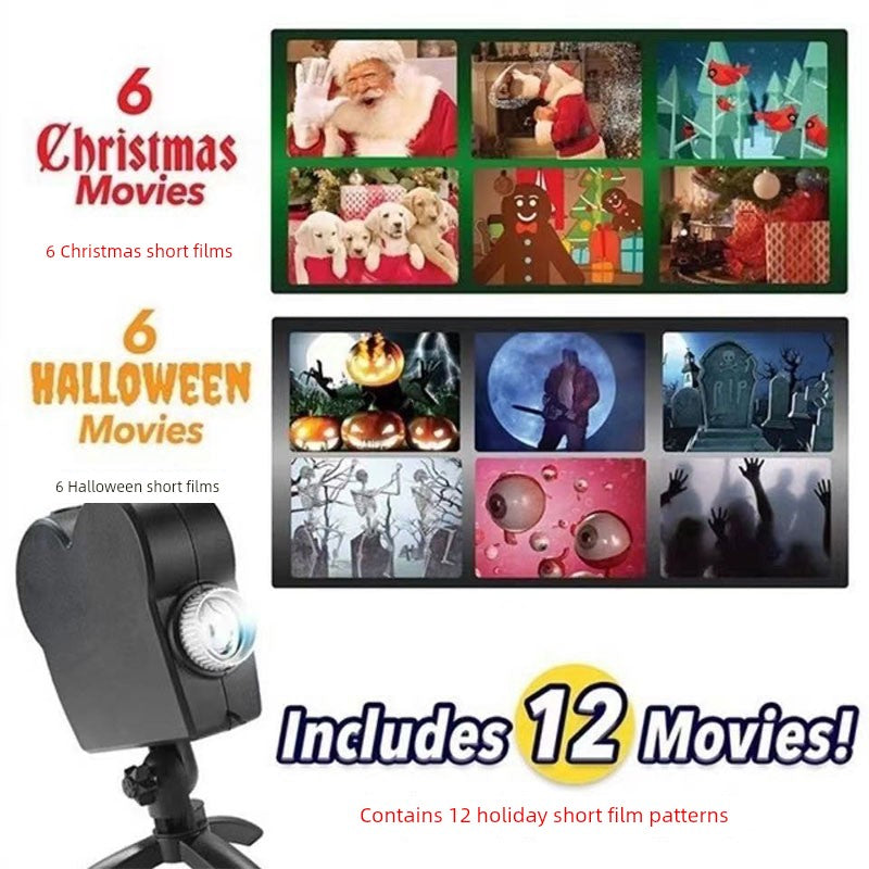 Halloween & Christmas Window Projection Lamp – Small Plug-In Ambience Light