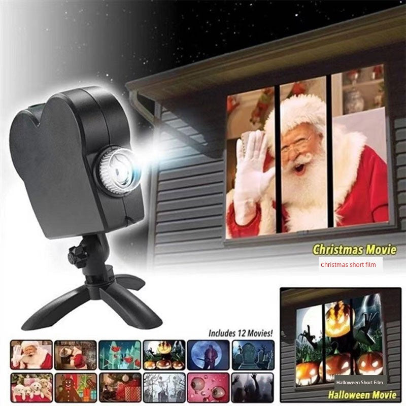 Halloween & Christmas Window Projection Lamp – Small Plug-In Ambience Light