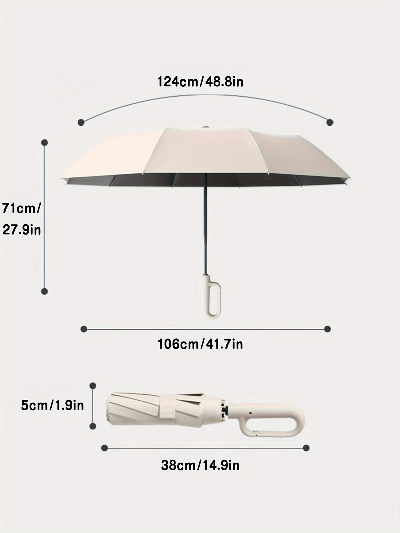 Windproof Automatic Umbrella - Reinforced, Large Handle