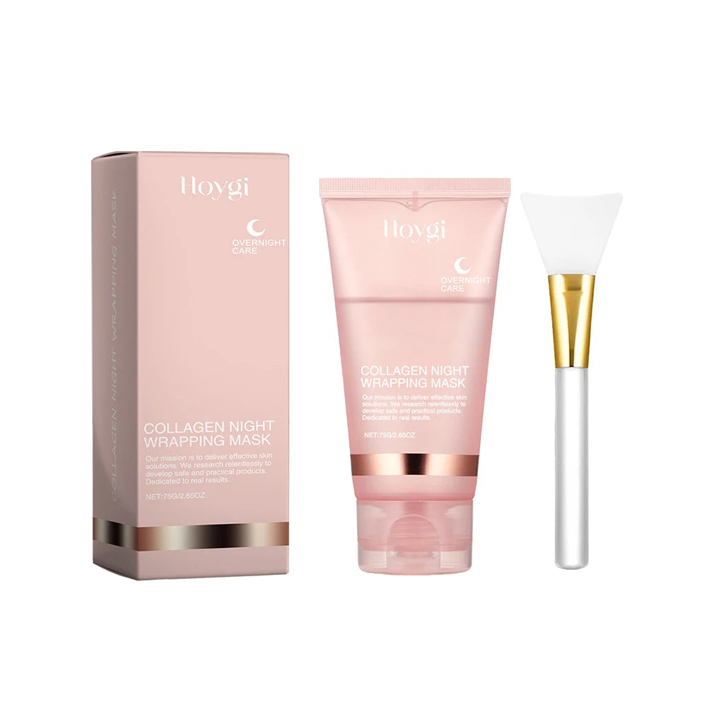 HOYGI Collagen Peel-Off Mask Gently Cleanses Face Night Wrapping Cream Moisturize Nourish The Skin Reduce Wrinkles 2.53 oz 75ml