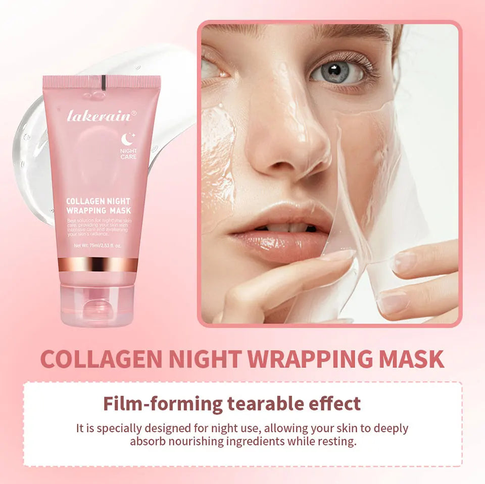 Collagen Overnight Peel-Off Facial Mask - Deeply Hydrating Night Care Cream