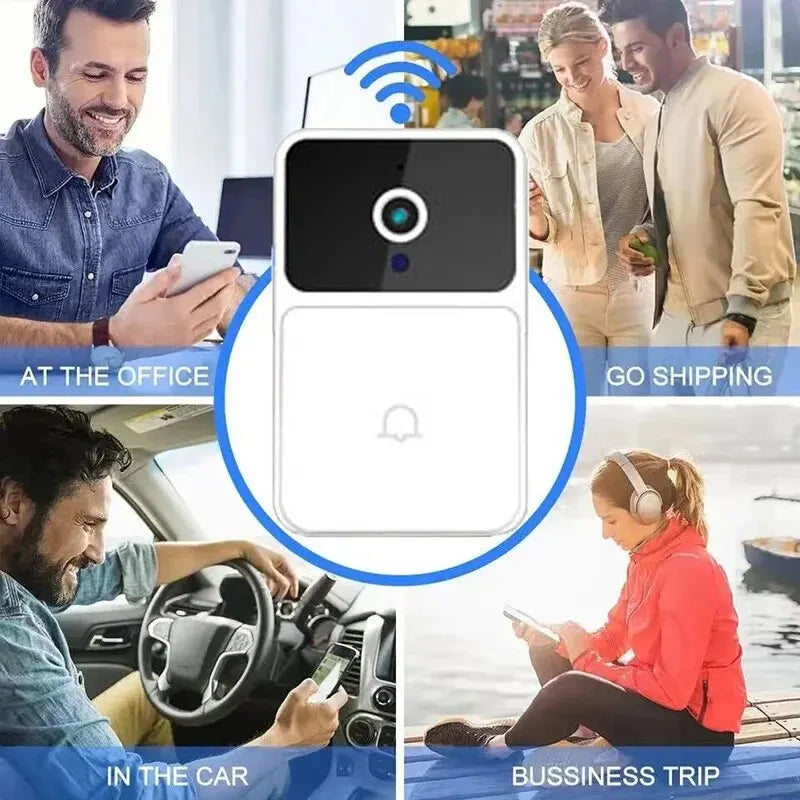 WIFI Video Doorbell Camera Wireless Night Vision Smart Home Security HD Door Bell Two Way Intercom Voice Change for Home