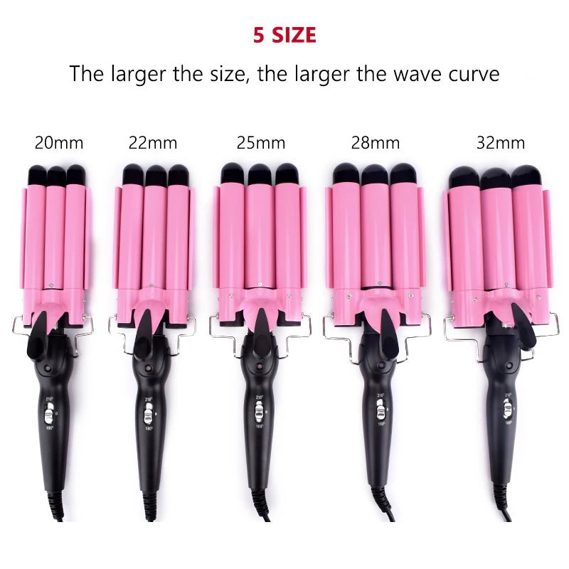 Professional Hair Curling Iron Ceramic Triple Barrel Hair Curler Irons Hair Wave Waver Styling Tools Hair Styler Wand - The Girly Things