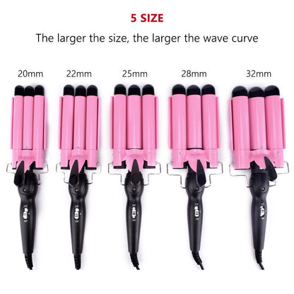 Professional Hair Curling Iron Ceramic Triple Barrel Hair Curler Irons Hair Wave Waver Styling Tools Hair Styler Wand - The Girly Things