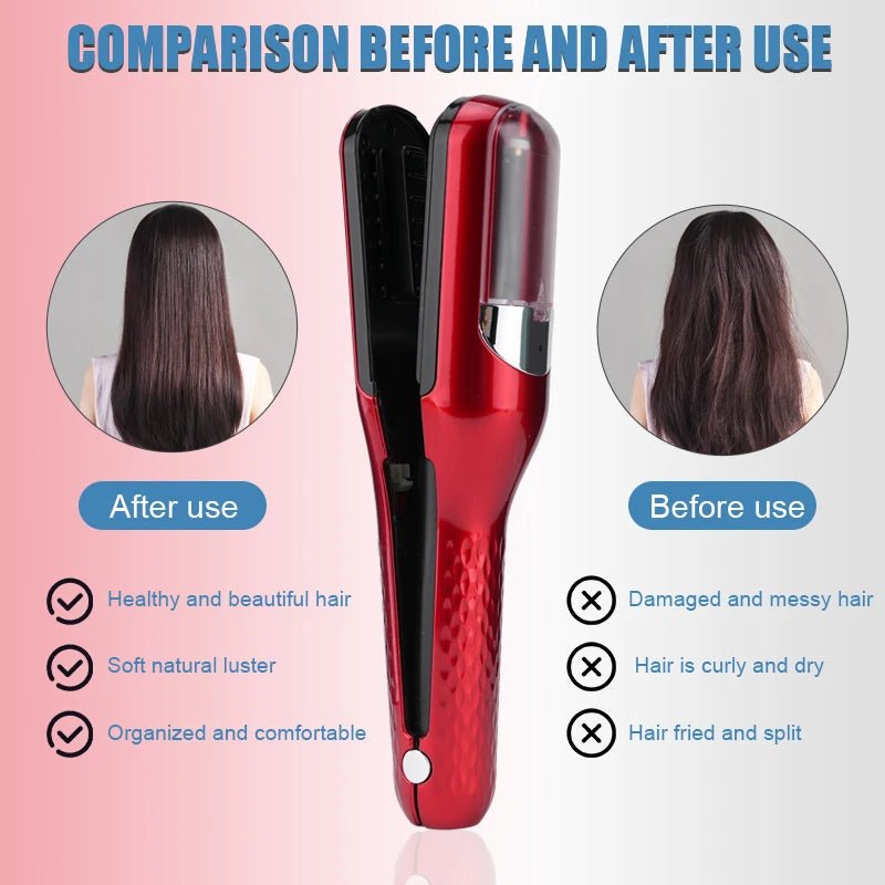 Rechargeable Cordless Split Hair Trimmer, Hair Split Ends Trimmer, Remover Damaged Hair, Repair Hair Care Treatment - The Girly Things